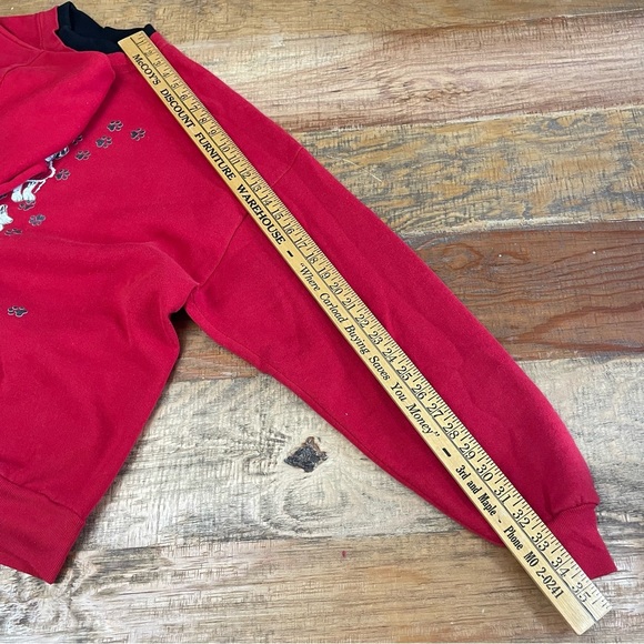 Vintage Morning Sun Dalmatian Dog Sweatshirt Red Women size 3X heart - Picture 10 of 11